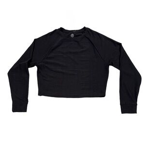 MOVE THEOLOGY Long Sleeve Embossed Top Soft Stretchy Active Black NWT Small